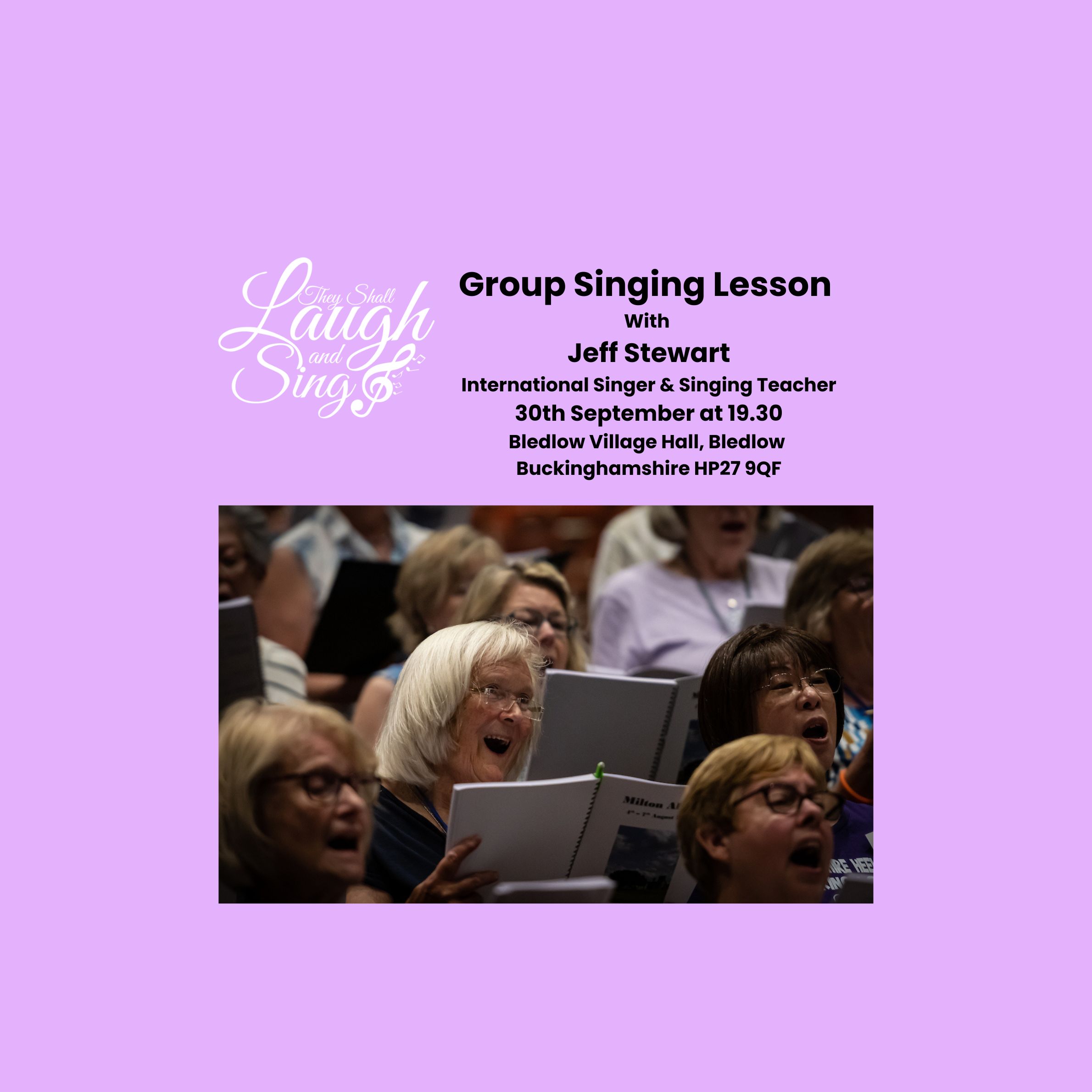 Group Singing Lesson 30th September 7.30 pm